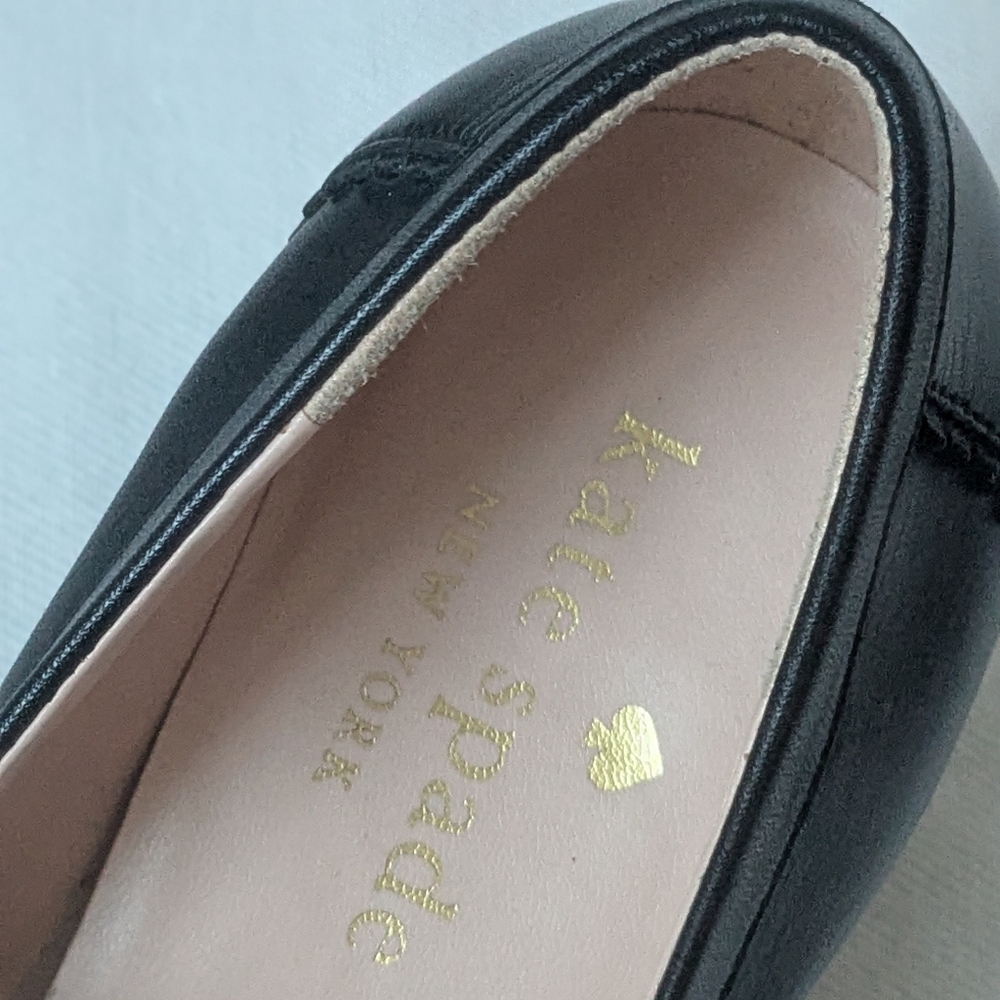 Kate Spade Hattie Black Leather Block Heel Loafer Pumps Sz 6B Like New - Picture 11 of 11